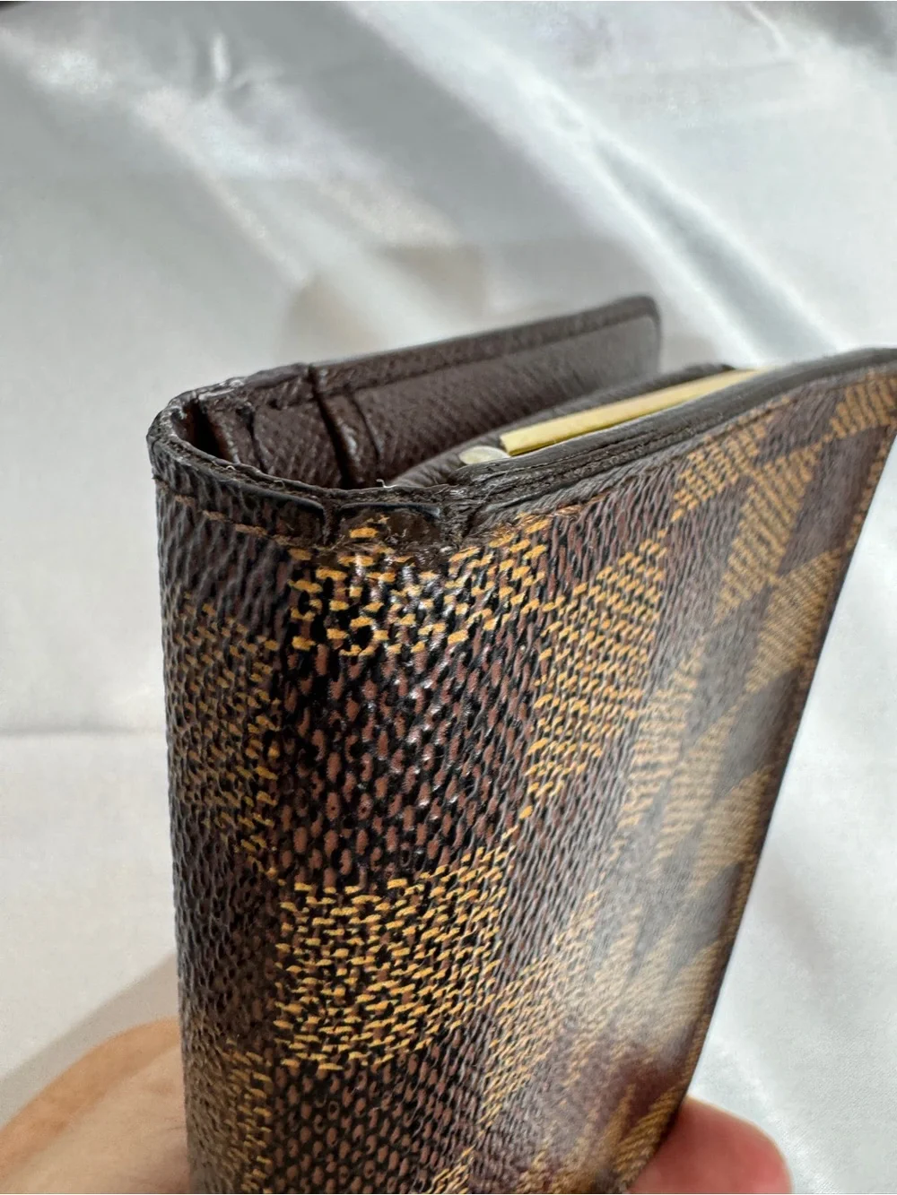 Louis Vuitton Damier Ebene Kisslock Portefeuille Viennois Wallet